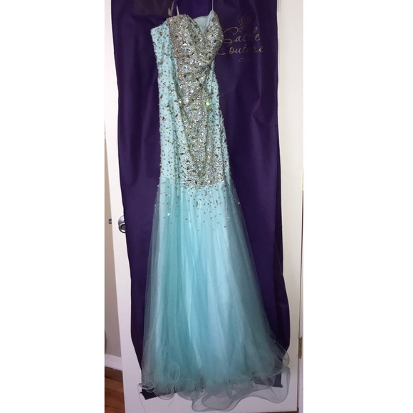 TERANI COUTURE Mermaid Strapless Jewel Prom Dress - Picture 3 of 8